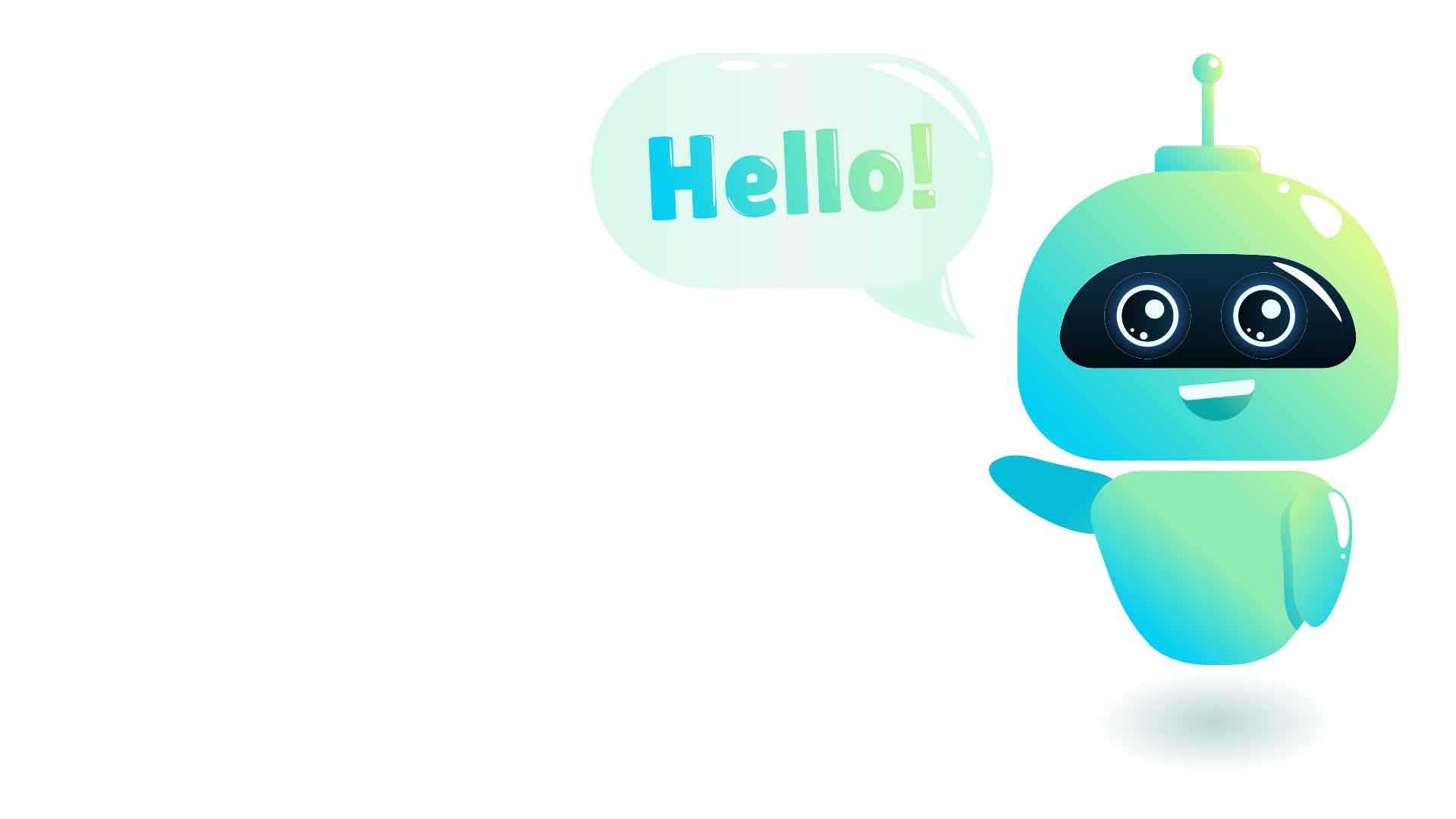 cute little bot says hello
